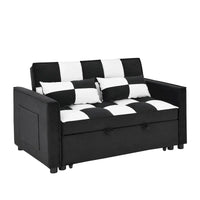 Causeuse-canapé moderne en velours avec lit escamotable, convertible 3 en 1 pour salon canapé-lit