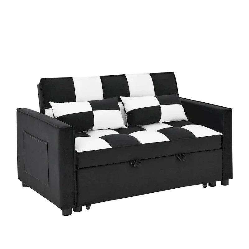 Causeuse-canapé moderne en velours avec lit escamotable, convertible 3 en 1 pour salon canapé-lit