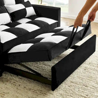 Causeuse-canapé moderne en velours avec lit escamotable, convertible 3 en 1 pour salon canapé-lit