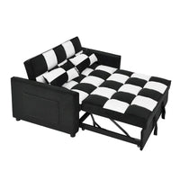 Causeuse-canapé moderne en velours avec lit escamotable, convertible 3 en 1 pour salon canapé-lit