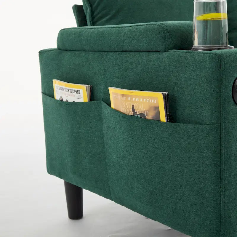Canapé sectionnel 3 places en forme de L avec ottoman de rangement