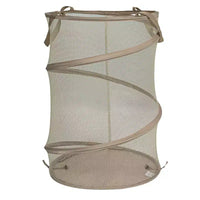 Panier à linge escamotable en maille, cadre en acier à ressort, doublure en maille pour circulation d'air, grande capacité, installation facile, rangement compact