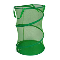 Panier à linge escamotable en maille, cadre en acier à ressort, doublure en maille pour circulation d'air, grande capacité, installation facile, rangement compact
