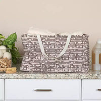 Sac fourre-tout utilitaire en toile avec poignées, fourre-tout Krush rectangulaire, doublure en vinyle résistante à l'eau, grande capacité, durable et polyvalent