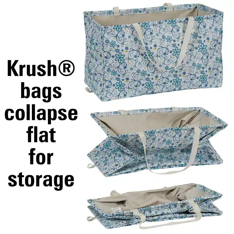 Sac fourre-tout utilitaire en toile avec poignées, fourre-tout Krush rectangulaire, doublure en vinyle résistante à l'eau, grande capacité, durable et polyvalent