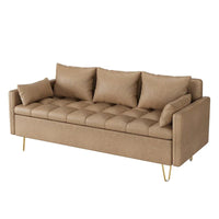 Canapé en cuir 3 places GIMMYFIVE avec coussin, canapé pour salon