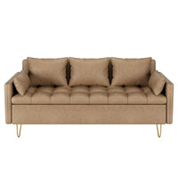 Canapé en cuir 3 places GIMMYFIVE avec coussin, canapé pour salon