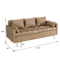 Canapé en cuir 3 places GIMMYFIVE avec coussin, canapé pour salon