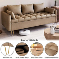 Canapé en cuir 3 places GIMMYFIVE avec coussin, canapé pour salon
