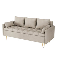 Canapé en cuir 3 places GIMMYFIVE avec coussin, canapé pour salon