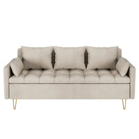 Canapé en cuir 3 places GIMMYFIVE avec coussin, canapé pour salon