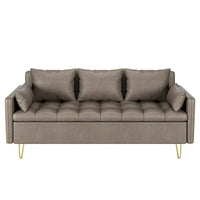 Canapé en cuir 3 places GIMMYFIVE avec coussin, canapé pour salon