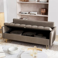 Canapé en cuir 3 places GIMMYFIVE avec coussin, canapé pour salon