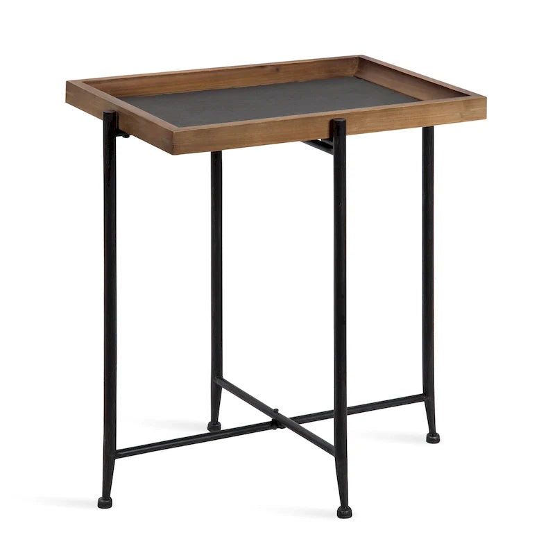 Table d'appoint en bois et fer Macabe Kate and Laurel - 19.75x13.5x23.25
