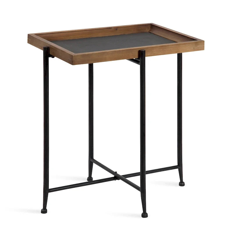 Table d'appoint en bois et fer Macabe Kate and Laurel - 19.75x13.5x23.25
