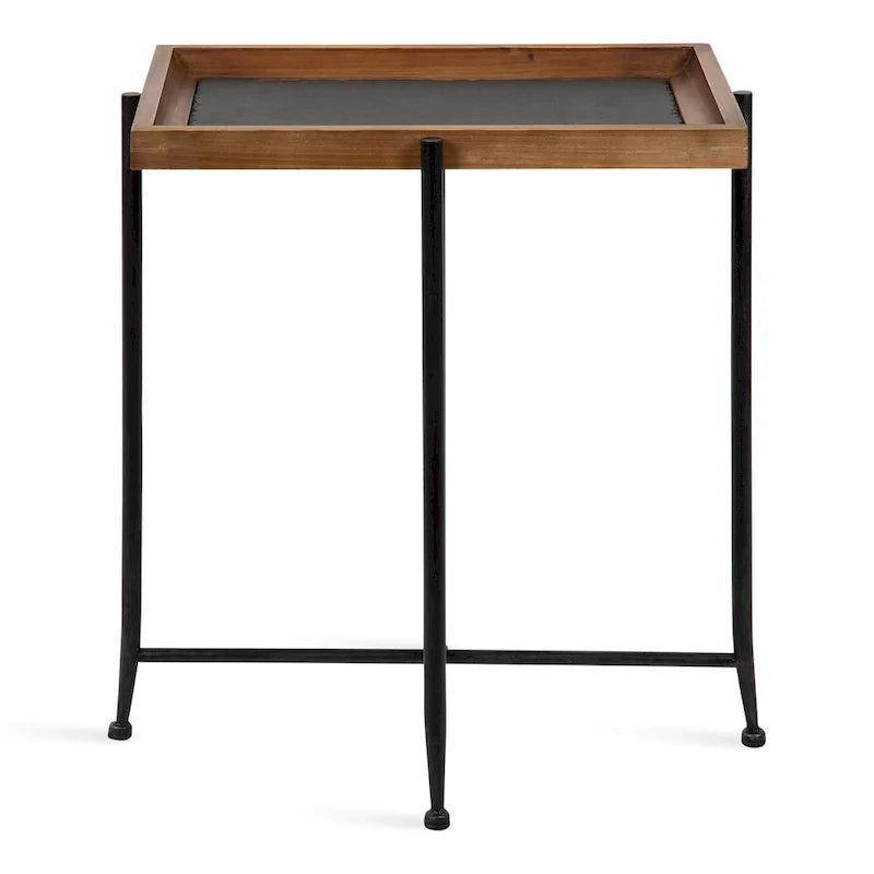 Table d'appoint en bois et fer Macabe Kate and Laurel - 19.75x13.5x23.25