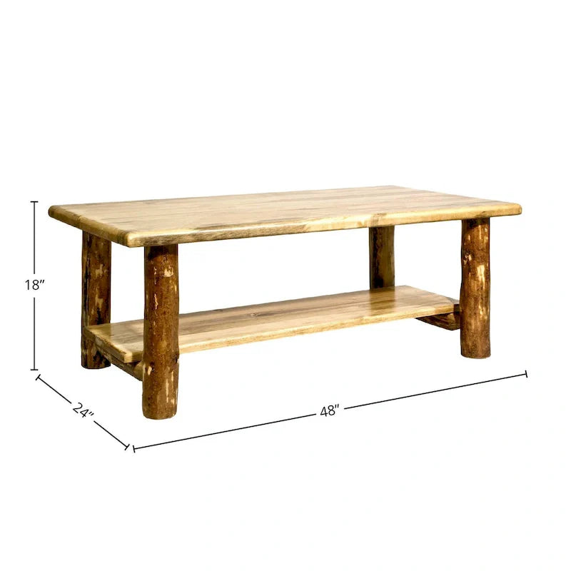 Table basse Montana Woodworks Glacier Country Collection avec étagère, finition teintée et laquée