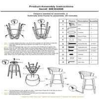 Tabouret de comptoir pivotant Oja 26 pouces, simili-cuir gris, noyer brun