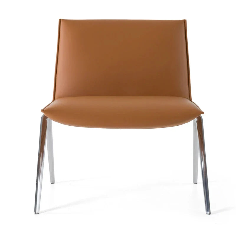Chaise de bureau moderne Modrest Cedric en cuir végétalien couleur camel