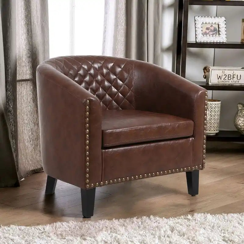 COOLMORE Fauteuil d'appoint en forme de tonneau pour salon