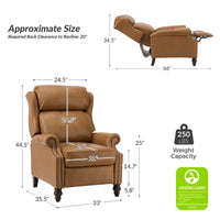 Lot de 2 Fauteuils Inclinables Modernes Noemon en Cuir Véritable avec Clous Décoratifs par HULALA HOME