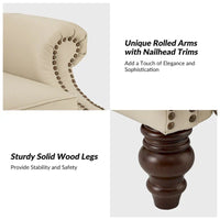 Lot de 2 Fauteuils Inclinables Modernes Noemon en Cuir Véritable avec Clous Décoratifs par HULALA HOME