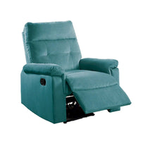 Fauteuil inclinable simple à mouvement manuel rembourré en velours avec dossier capitonné