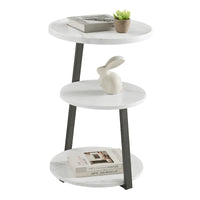 Table d'appoint Skylar à 3 niveaux avec plateau à rebord relevé et pieds asymétriques en métal de style moderne du milieu du siècle