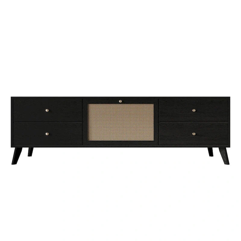 Meuble TV console moderne du milieu du siècle CraftPorch, noir