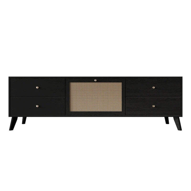 Meuble TV console moderne du milieu du siècle CraftPorch, noir