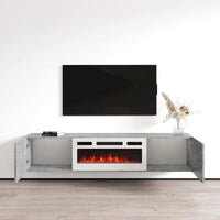 Meuble TV flottant Baja WH-EF avec cheminée
