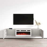 Meuble TV flottant Baja WH-EF avec cheminée