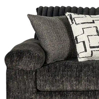 Roundhill Furniture Nason Canapé sectionnel à méridienne en velours côtelé à grosses côtes avec fauteuil et ottoman
