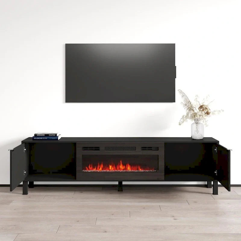 Meuble TV cheminée Rustico BL-01