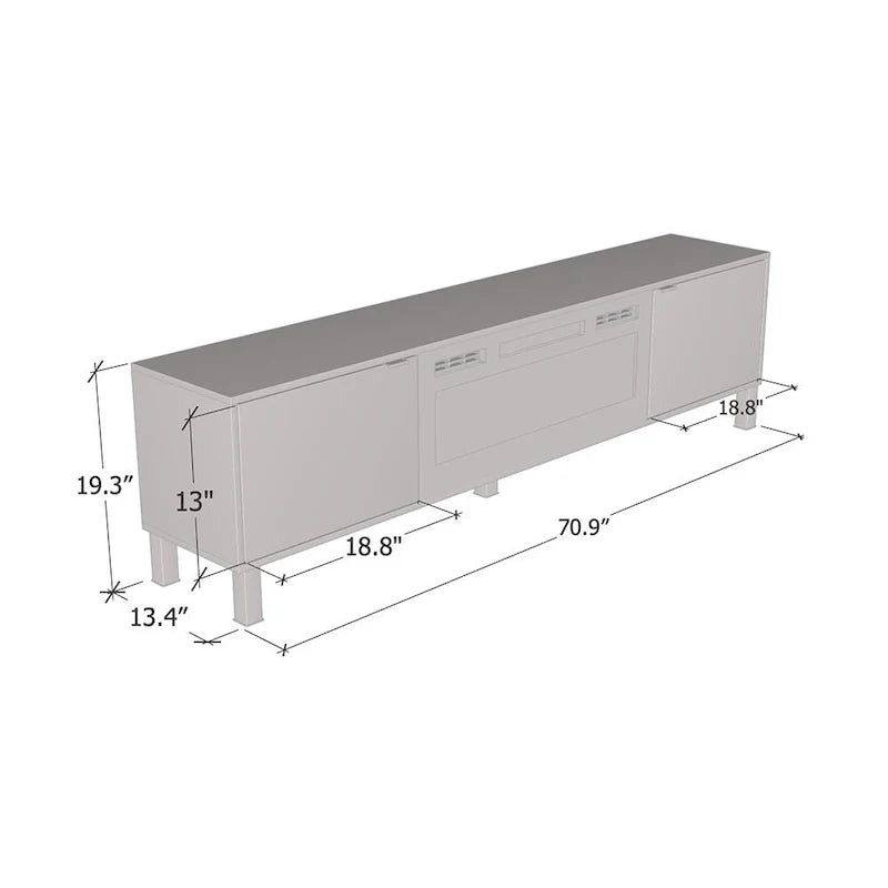 Meuble TV cheminée Rustico BL-01