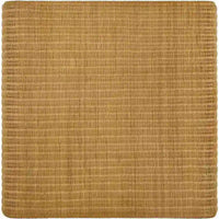 Table basse carrée en rotin de 91 cm, bords arrondis, marron texturé naturel