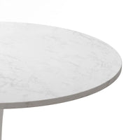 Table à manger ronde moderne 32 pouces à base en métal avec plateau en MDF