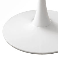 Table à manger ronde moderne 32 pouces à base en métal avec plateau en MDF