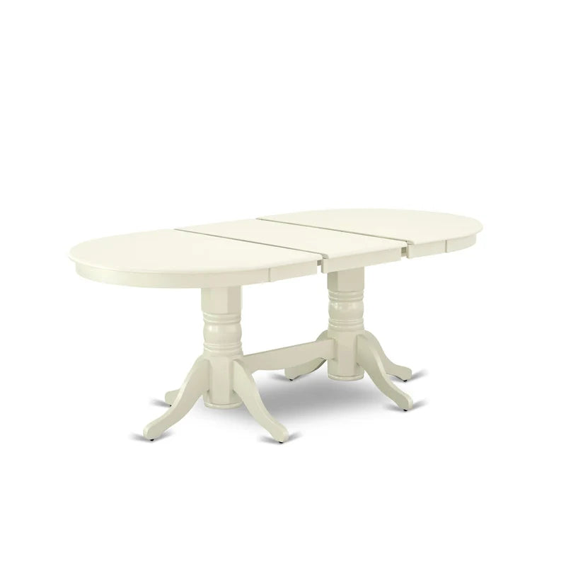 Ensemble de salle à manger East West Furniture - une table à manger ovale et chaises à assise en bois, blanc lin (options de pièces)