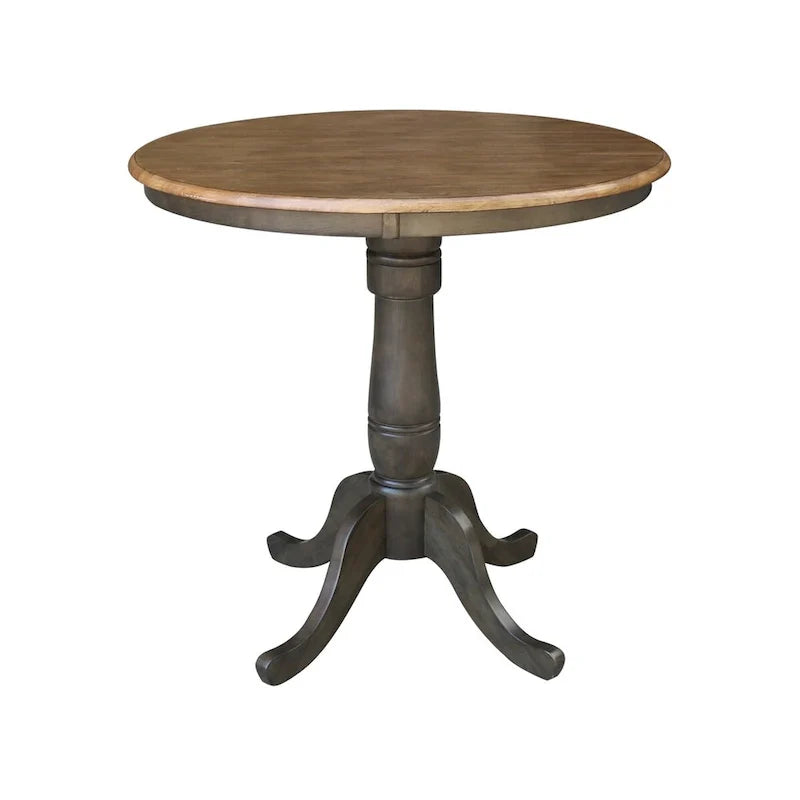 Table de hauteur comptoir ronde de 36 po avec 2 tabourets à dossier en X - Ensemble 3 pièces