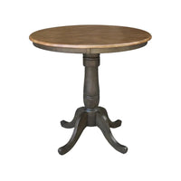 Table de hauteur comptoir ronde de 36 po avec 2 tabourets à dossier en X - Ensemble 3 pièces