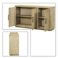 Buffet vintage classique en bois avec étagères intérieures réglables