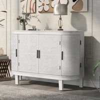 Bahut de rangement d'appoint, meuble en bois avec portes à motifs antiques pour couloir, entrée, salon