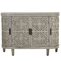 Bahut de rangement d'appoint, meuble en bois avec portes à motifs antiques pour couloir, entrée, salon