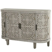 Bahut de rangement d'appoint, meuble en bois avec portes à motifs antiques pour couloir, entrée, salon