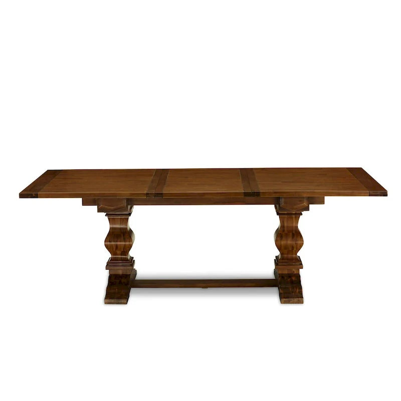 Ensemble de salle à manger 11 pièces East West Furniture - une table à manger et 10 chaises en tissu lin sable clair (options de finition)