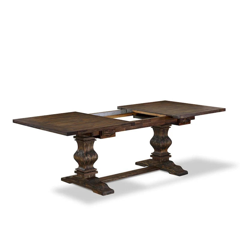Ensemble de salle à manger 11 pièces East West Furniture - une table à manger et 10 chaises en tissu lin sable clair (options de finition)