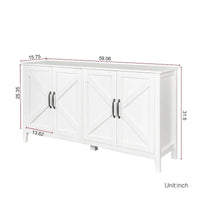 Buffet/Vaisselier autoportant de 59 po avec 4 portes