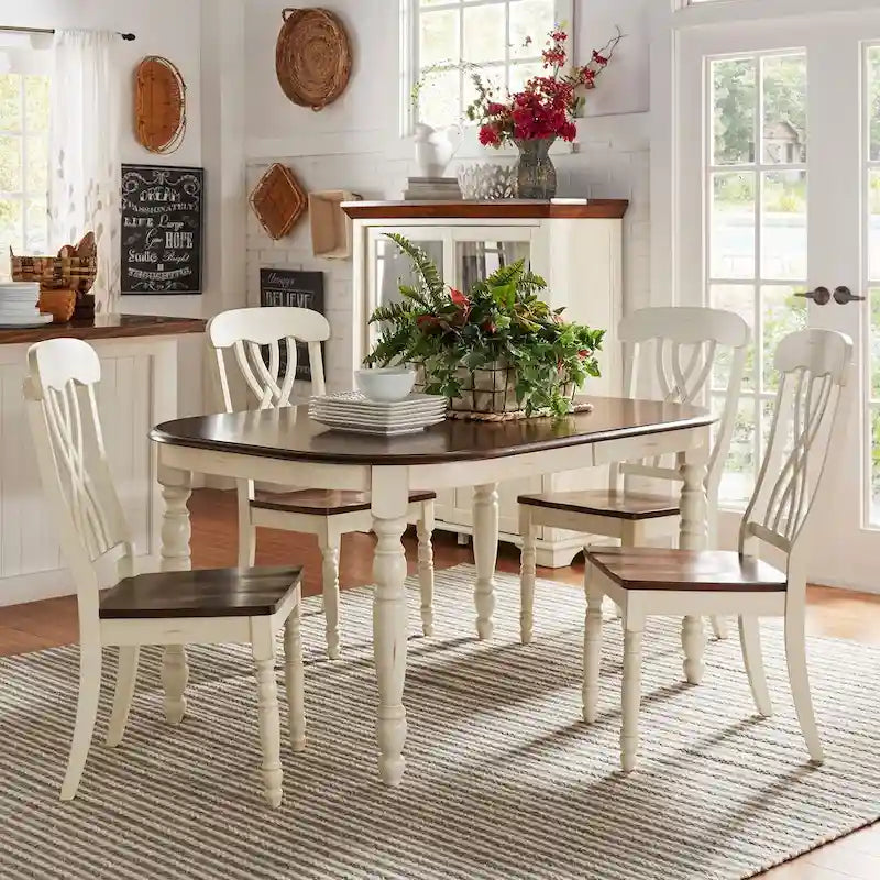 Table à manger bicolore antique champêtre Mackenzie par iNSPIRE Q Classic