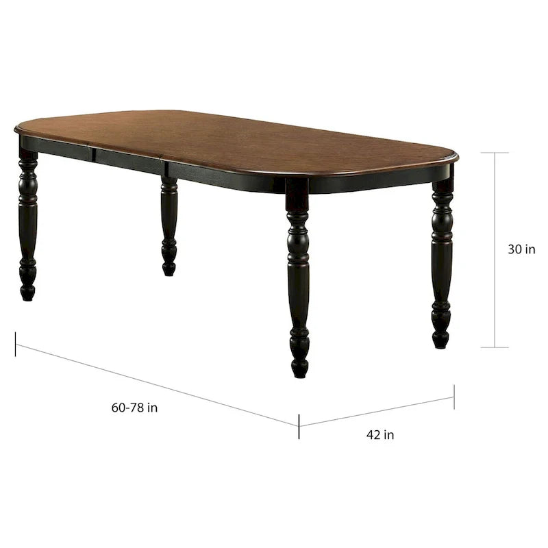 Table à manger bicolore antique champêtre Mackenzie par iNSPIRE Q Classic